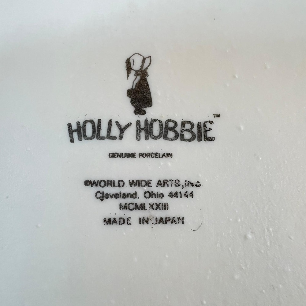 Vtg 1973 Holly Hobbie Heart Porcelain Trinket Box Happiness is Having Someone - Picture 7 of 14